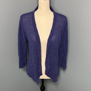 Eileen Fisher Women’s Purple 3/4 Sleeve Cardigan Sz M